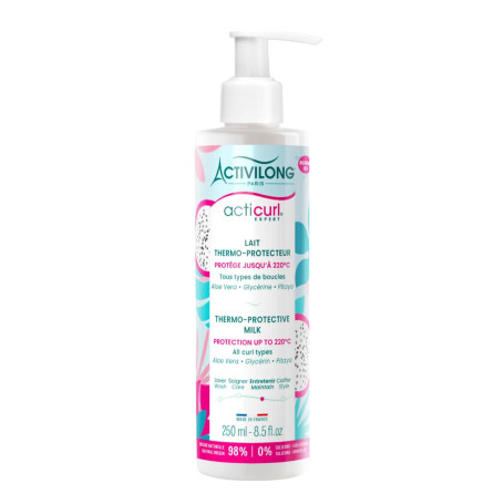 Activilong - Lait-Thermo Protecteur Acticurl Expert - Tous Types De Boucles - Protection Thermique jusqu'à 220° - 98% D'Ingrédie