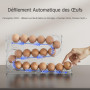Sotfamily FIFO Boite a Oeufs, Rangement Oeuf Frigo pour 36 Oeufs | Distributeur Oeuf Frigo en PET Transparent à Rouleau Automati
