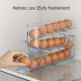 Sotfamily FIFO Boite a Oeufs, Rangement Oeuf Frigo pour 36 Oeufs | Distributeur Oeuf Frigo en PET Transparent à Rouleau Automati