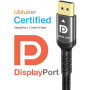 Ubluker 10K 8K 4K Câble DisplayPort 2.1 54Gbps 4M, Certifié Câble DP vers DP 4K 240Hz 165Hz 144Hz 120Hz 10K 8K 60Hz Nylon Tressé