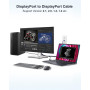 Ubluker 10K 8K 4K Câble DisplayPort 2.1 54Gbps 4M, Certifié Câble DP vers DP 4K 240Hz 165Hz 144Hz 120Hz 10K 8K 60Hz Nylon Tressé