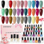 JODSONE Kits de vernis à ongles à séchage rapide, 32 couleurs, vernis à ongles à séchage rapide de 5 ml avec base et top coat, k