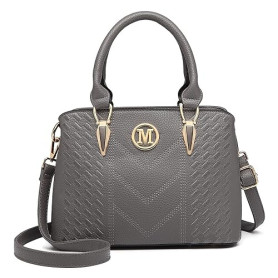 Miss Lulu Petit Sac à Main Femme, Sacs à Porté Épaule en Simili Cuir avec Texture de Litchi, Sacs Bandoulière, Sac Besace avec L