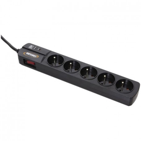 INFOSEC - S5 Black Line II - Parasurtenseur 5 Prises - Garantie 2 ans 30,99 €