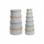 Jeu de Caisses de Rangement Empilables DKD Home Decor Rond Multicouleur Carton ( 103,99 €