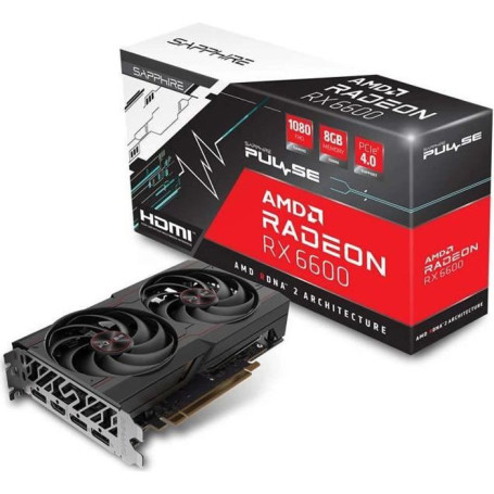 Carte Graphique - SAPPHIRE - Radeon RX 6600 Pulse Gaming - 8 Go - GDDR6 - HDMI / 299,99 €
