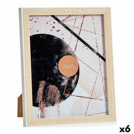 Cadre photo Bois Marron Blanc Plastique verre (22,6 x 2 x 27,6 cm) (6 Un 53,99 €