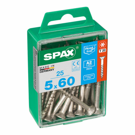 Boîte à vis SPAX 4197000500602 Vis à bois Tête plate (5 x 60 mm) (5,0 x 20,99 €