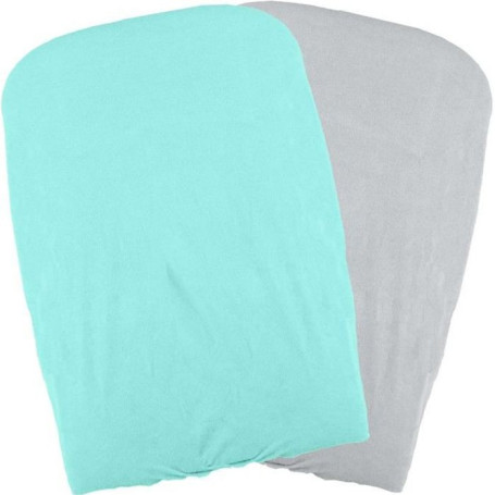 DOMIVA Lot 2 Housses matelas a langer - Polycoton - oeko-Tex - Aqua/Perl 28,99 €